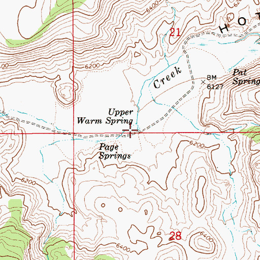 Topographic Map of Upper Warm Spring, NV