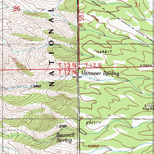 Topographic Map of Vanover Spring, NV
