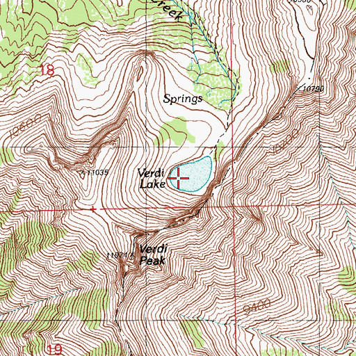 Topographic Map of Verdi Lake, NV