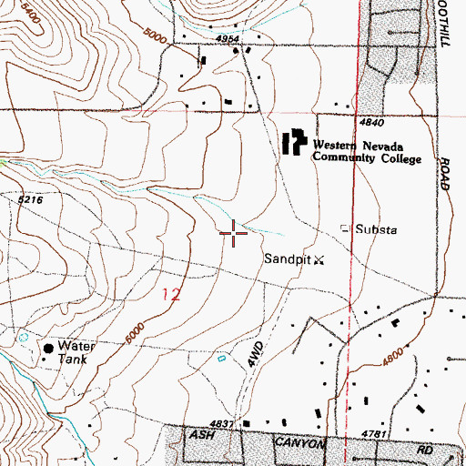 Topographic Map of Vicee Canyon, NV