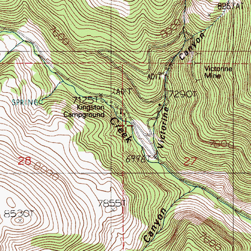 Topographic Map of Victorine Canyon, NV