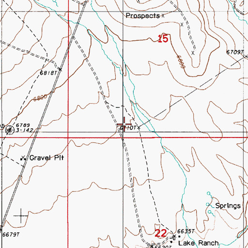 Topographic Map of Vigus Canyon, NV