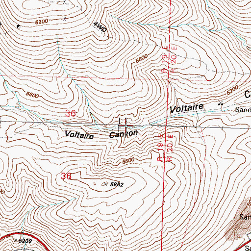 Topographic Map of Voltaire Canyon, NV