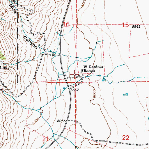 Topographic Map of W Gardner Ranch, NV