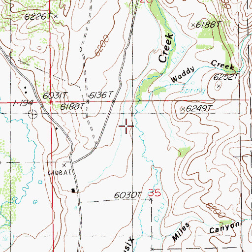 Topographic Map of Waddy Creek, NV