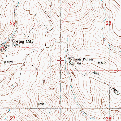 Topographic Map of Wagon Wheel Spring, NV