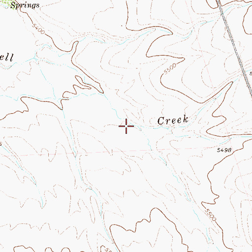 Topographic Map of Wall Creek, NV