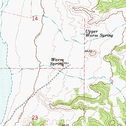 Topographic Map of Warm Spring, NV