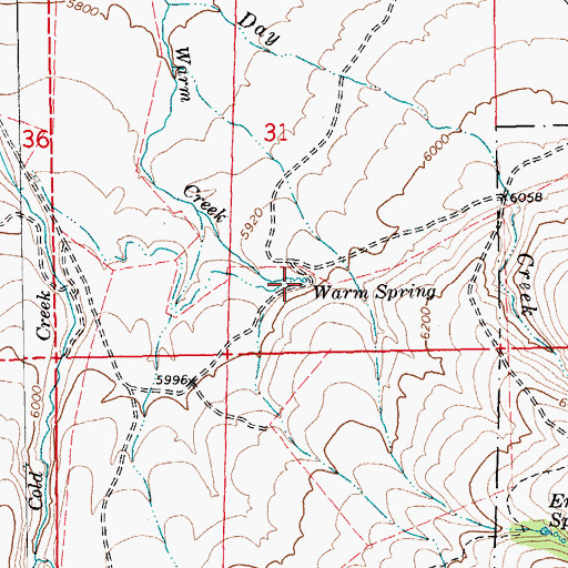 Topographic Map of Warm Spring, NV