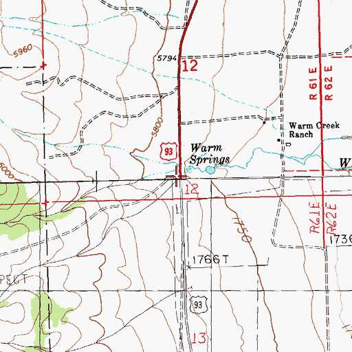 Topographic Map of Warm Springs, NV