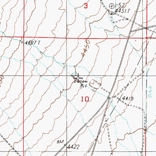 Topographic Map of Wash O'Neal Creek, NV