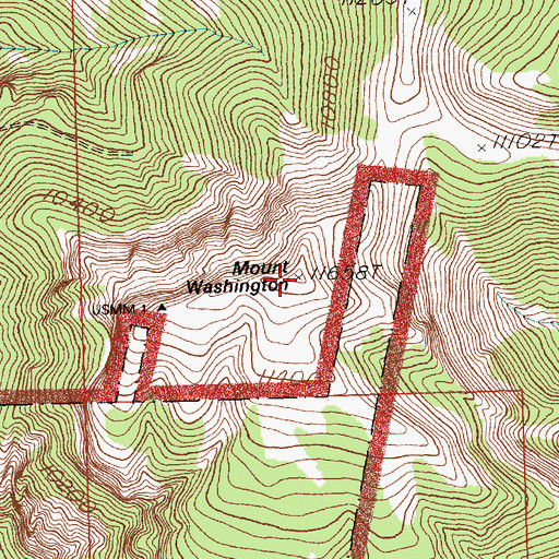 Topographic Map of Mount Washington, NV