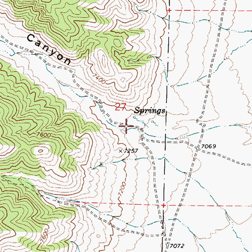 Topographic Map of Water Canyon, NV