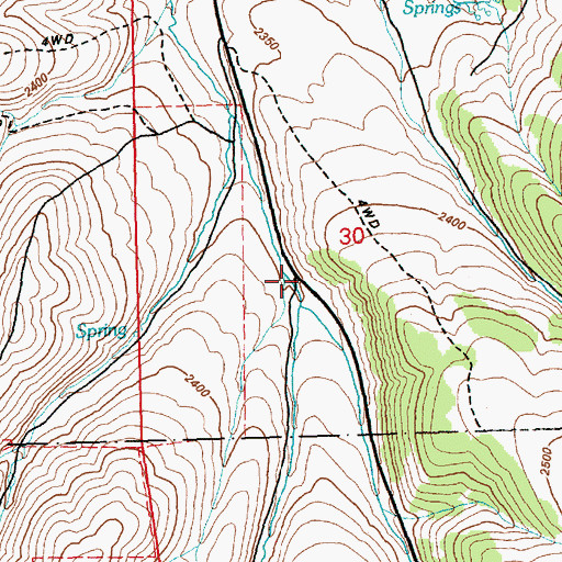 Topographic Map of Water Canyon, NV