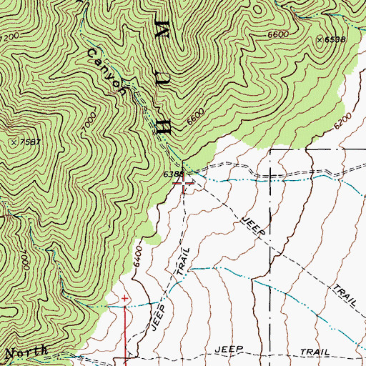 Topographic Map of Water Canyon, NV