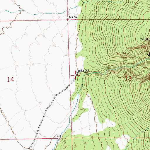 Topographic Map of Water Canyon, NV