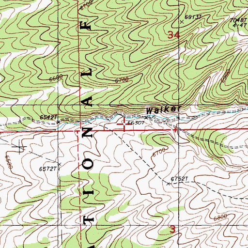 Topographic Map of Water Canyon, NV