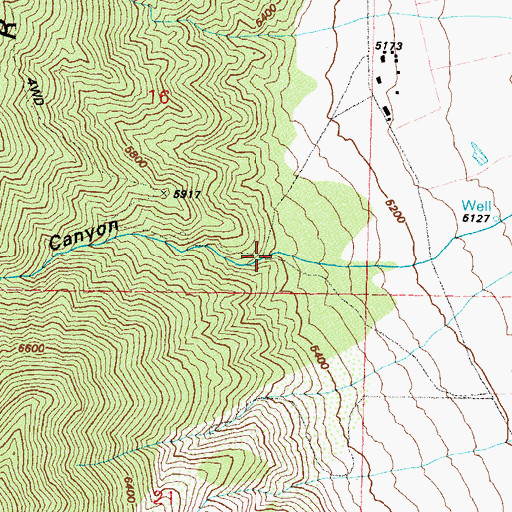 Topographic Map of Water Canyon, NV
