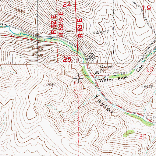 Topographic Map of Water Pipe Canyon, NV