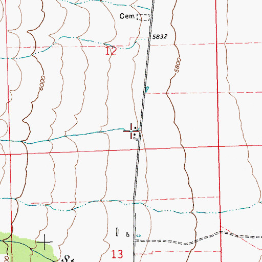 Topographic Map of Weeks Creek, NV