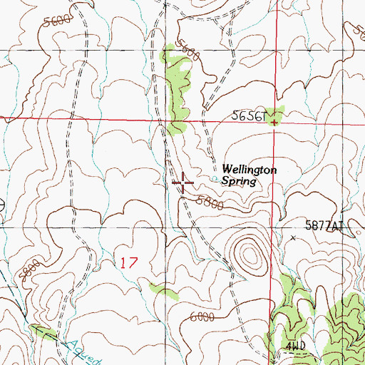 Topographic Map of Wellington Spring, NV