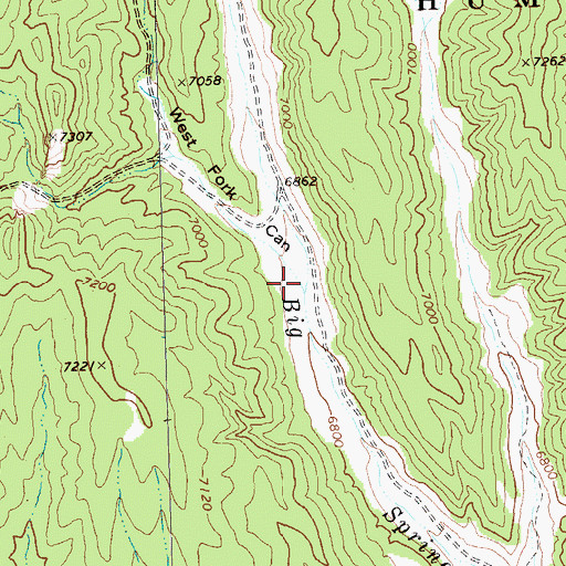 Topographic Map of West Fork Canyon, NV