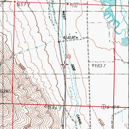 Topographic Map of West Side Canal, NV