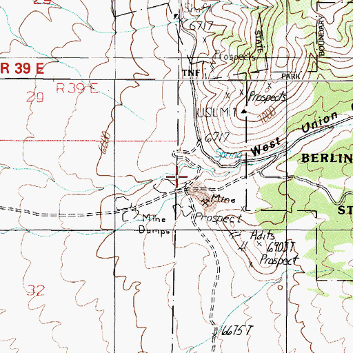 Topographic Map of West Union Canyon, NV