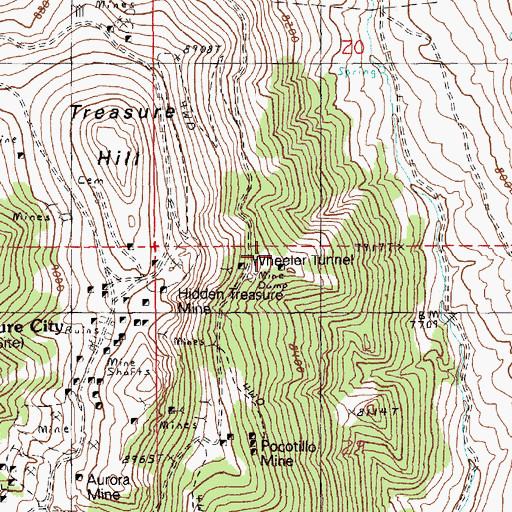 Topographic Map of Wheeler Tunnel, NV