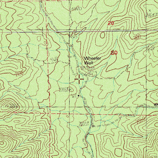 Topographic Map of Wheeler Well, NV