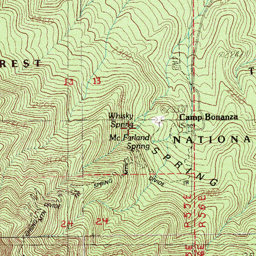 Topographic Map of Whisky Spring, NV