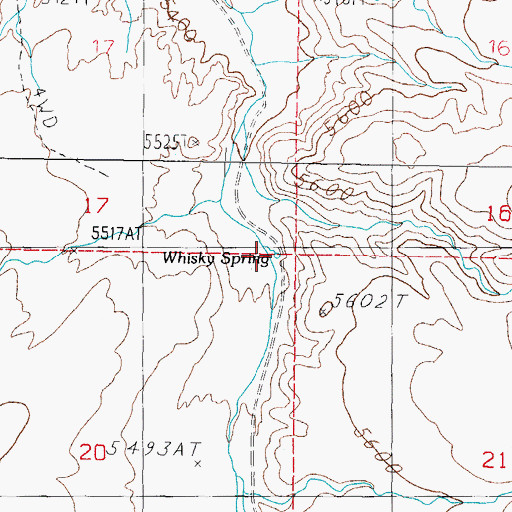 Topographic Map of Whisky Spring, NV