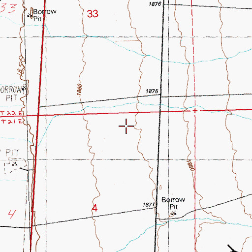 Topographic Map of Whiteman Creek, NV