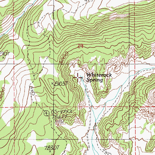 Topographic Map of Whiterock Spring, NV