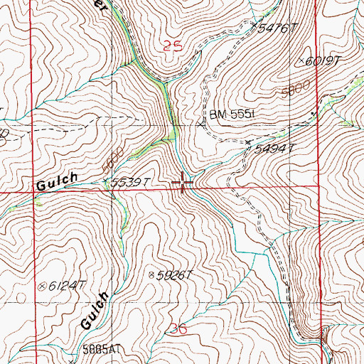 Topographic Map of Wickiup Creek, NV