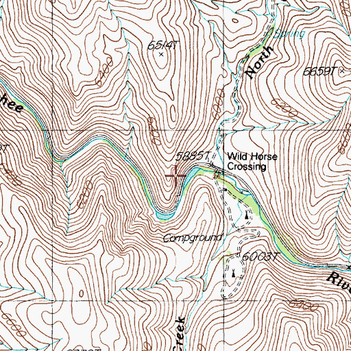 Topographic Map of Wild Horse Crossing, NV