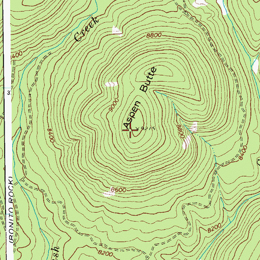 Topographic Map of Aspen Butte, AZ