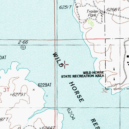 Topographic Map of Wild Horse Reservoir, NV