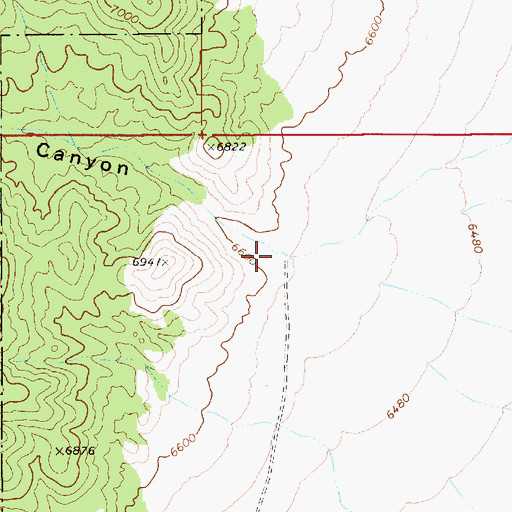 Topographic Map of Wildcat Canyon, NV