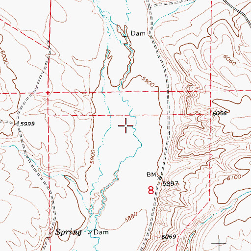 Topographic Map of Wildcat Creek, NV