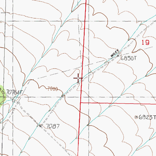 Topographic Map of Wiley Ditch, NV