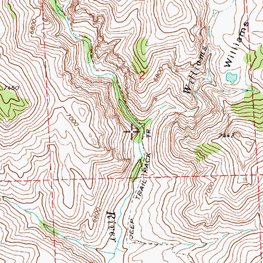 Topographic Map of Williams Creek, NV