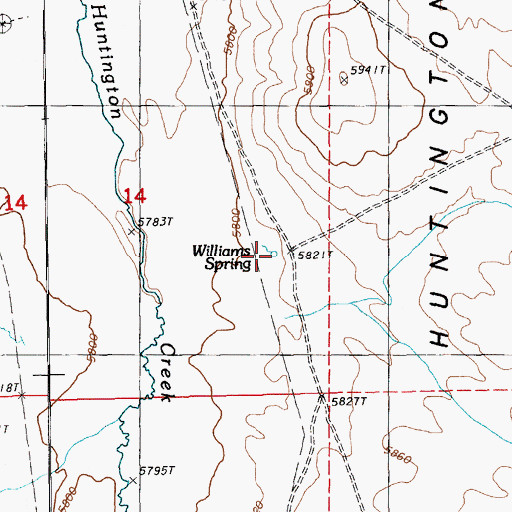 Topographic Map of Williams Spring, NV