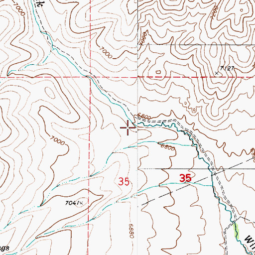 Topographic Map of Willow Creek, NV