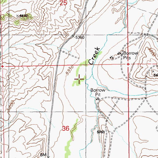 Topographic Map of Willow Creek, NV