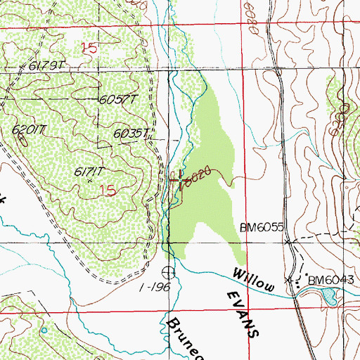 Topographic Map of Willow Creek, NV