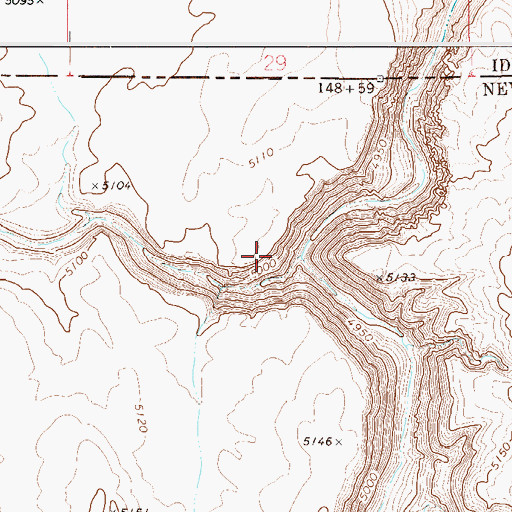 Topographic Map of Willow Creek, NV