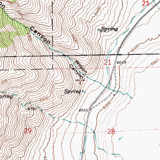 Topographic Map of Wilson Canyon, NV