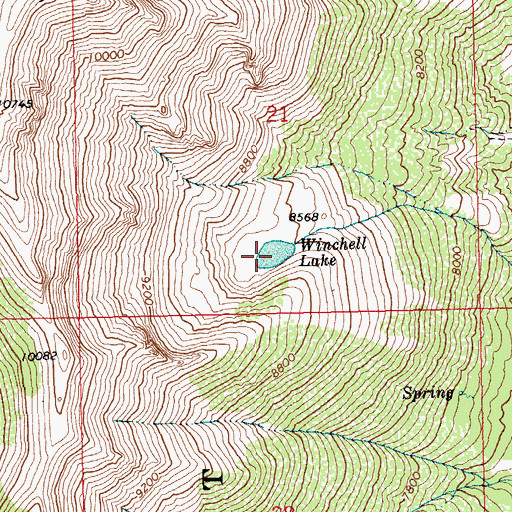 Topographic Map of Winchell Lake, NV