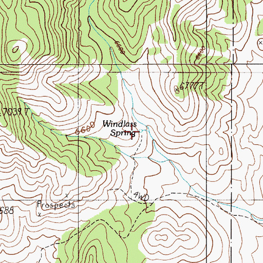 Topographic Map of Windlass Spring, NV